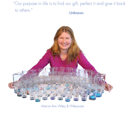 Marcia Wiley and her glassware